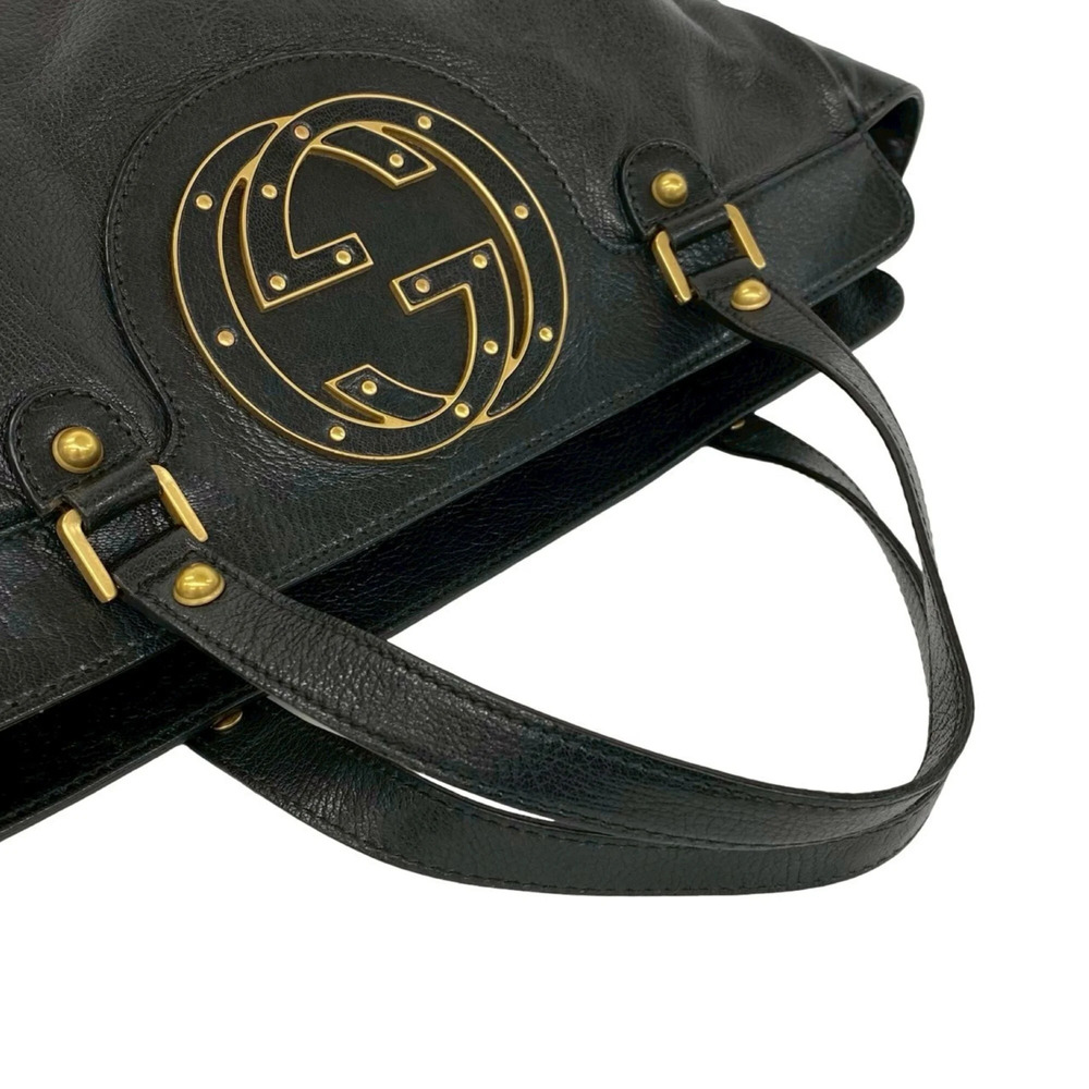 GUCCI Black Leather Tote Bag - Picture 4 of 10